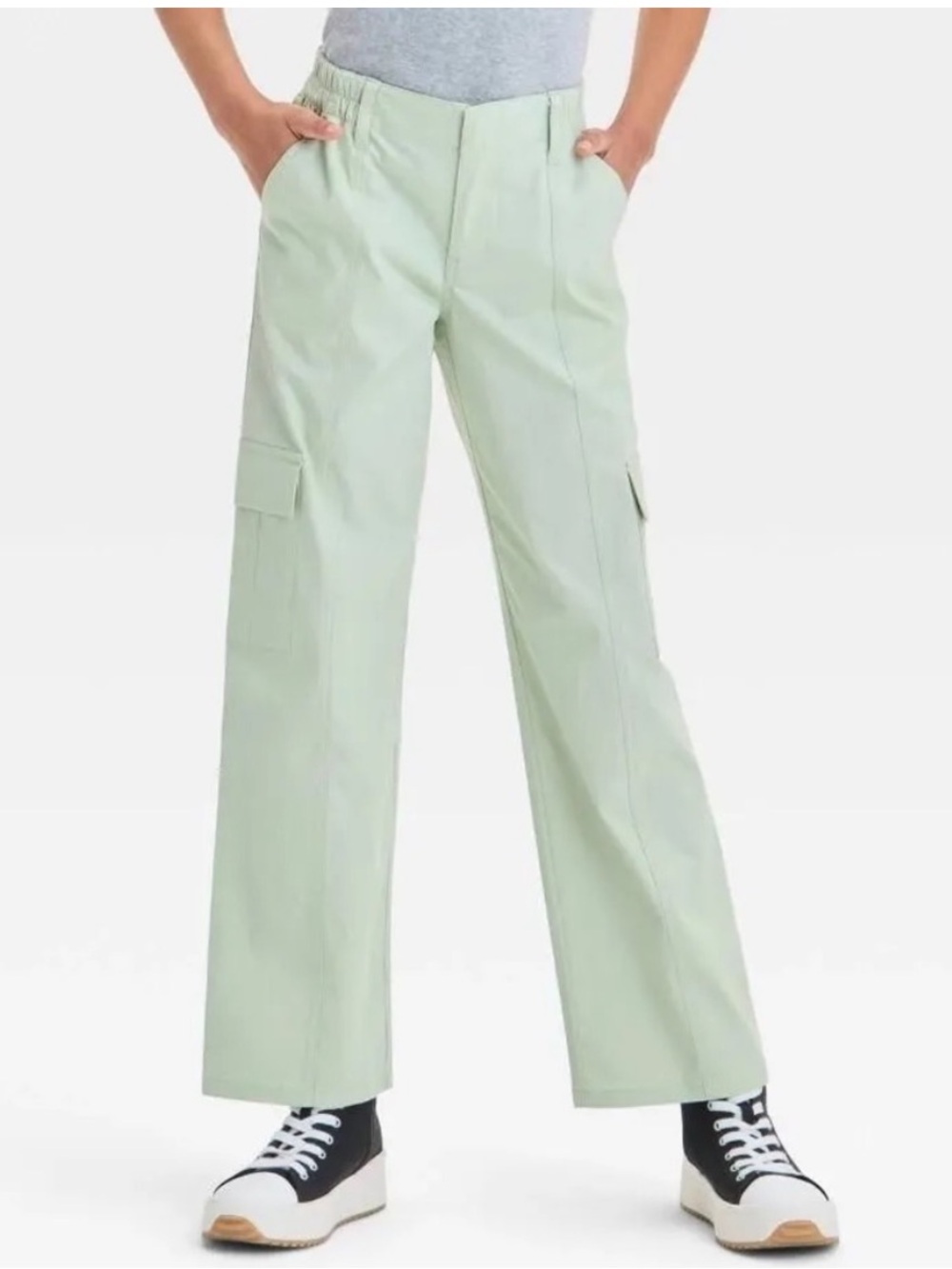 Art Class Girls' Straight Leg Cargo Pants - Haverhill Green